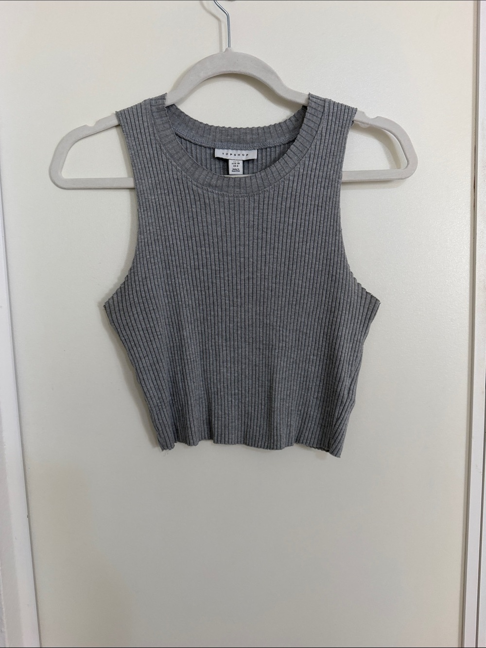 Topshop Gray Ribbed Crop Tank | 6